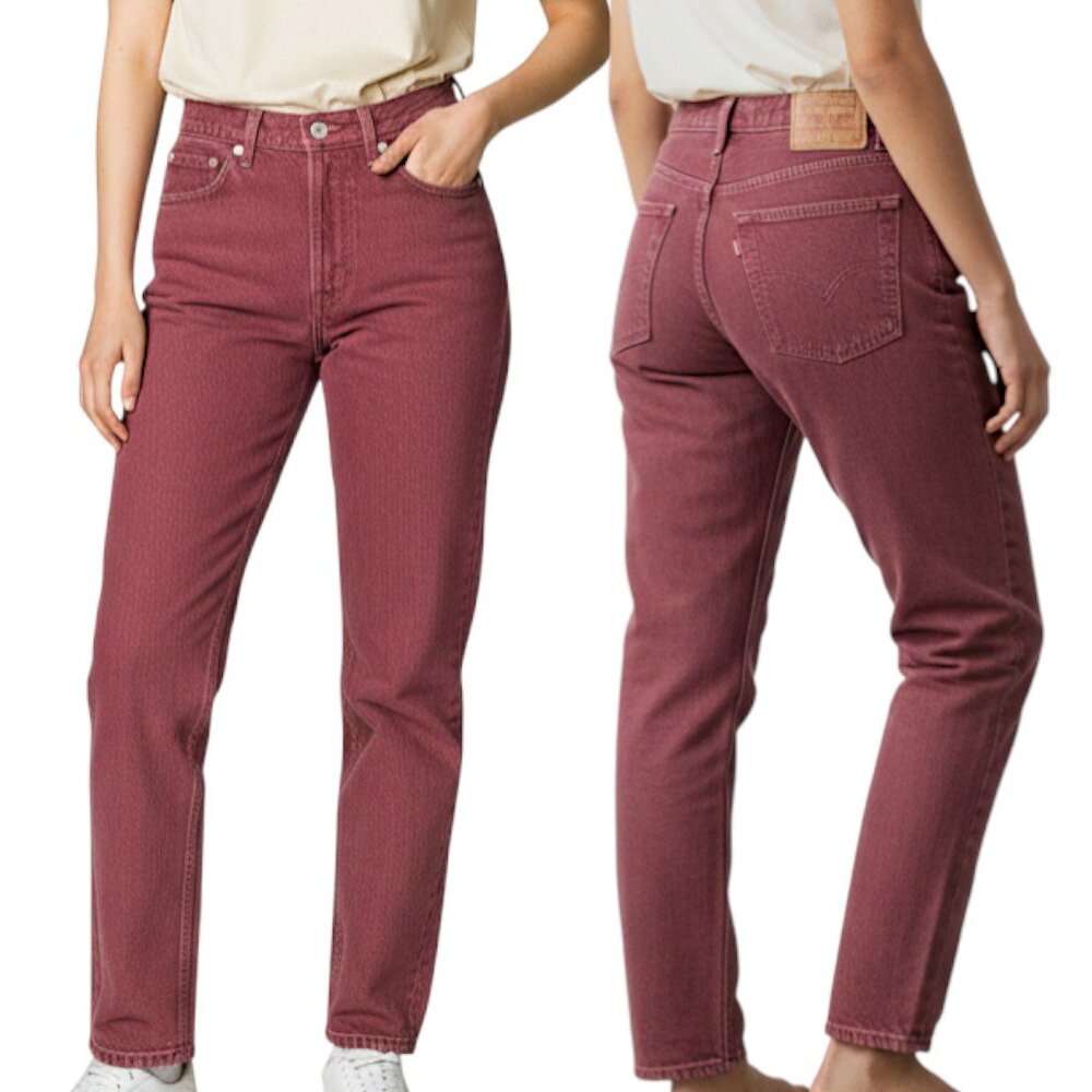 Levi's Vintage 1990s 512 Slim Fit Tapered Leg Burgundy Red Jeans Women's Size 11